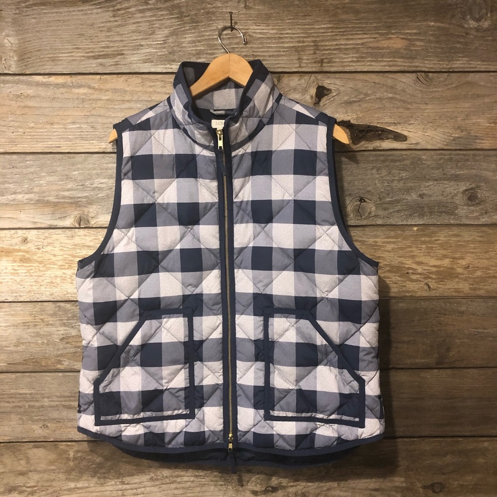 J. Crew Excursion Navy Check Vest size xl
